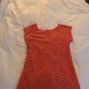 Soft lace dress with scoop neck